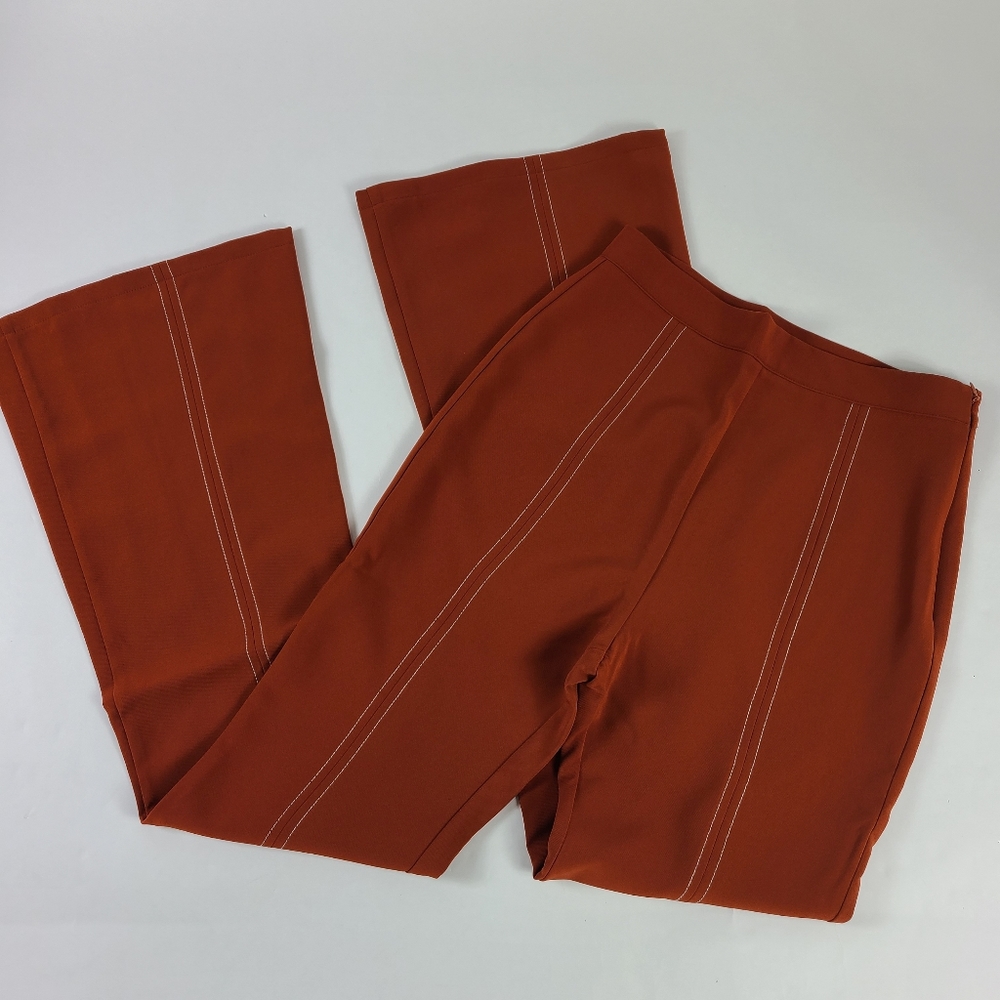 Foxiedox Rust Orange Split Front Flare Pants - image 3